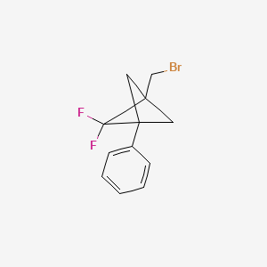 molecular formula C12H11BrF2 B2594635 1-(Bromomethyl)-2,2-difluoro-3-phenylbicyclo[1.1.1]pentane CAS No. 2402831-33-6