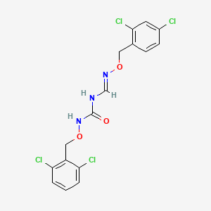 molecular formula C16H13Cl4N3O3 B2594636 N-[(2,6-dichlorobenzyl)oxy]-N-({[(2,4-dichlorobenzyl)oxy]imino}methyl)urea CAS No. 338395-29-2