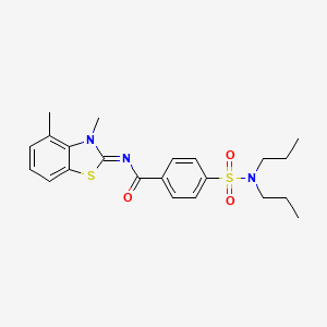 molecular formula C22H27N3O3S2 B2594641 (E)-N-(3,4-dimethylbenzo[d]thiazol-2(3H)-ylidene)-4-(N,N-dipropylsulfamoyl)benzamide CAS No. 850910-93-9