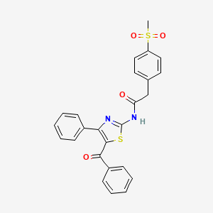 molecular formula C25H20N2O4S2 B2594647 N-(5-benzoyl-4-phenylthiazol-2-yl)-2-(4-(methylsulfonyl)phenyl)acetamide CAS No. 941883-55-2
