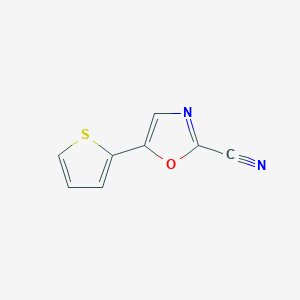 molecular formula C8H4N2OS B2594648 5-(Thiophen-2-yl)oxazole-2-carbonitrile CAS No. 2034455-46-2