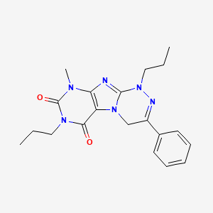 molecular formula C20H24N6O2 B2594652 9-methyl-3-phenyl-1,7-dipropyl-7,9-dihydro-[1,2,4]triazino[3,4-f]purine-6,8(1H,4H)-dione CAS No. 898449-06-4