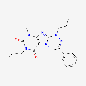 molecular formula C20H24N6O2 B2594652 9-méthyl-3-phényl-1,7-dipropyl-7,9-dihydro-[1,2,4]triazino[3,4-f]purine-6,8(1H,4H)-dione CAS No. 898449-06-4