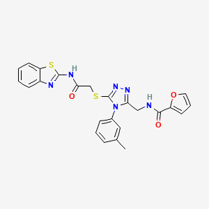 N-((5-((2-(benzo[d]thiazol-2-ylamino)-2-oxoethyl)thio)-4-(m-tolyl)-4H-1,2,4-triazol-3-yl)methyl)furan-2-carboxamide