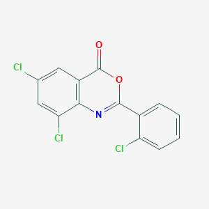 molecular formula C14H6Cl3NO2 B2594657 6,8-dichloro-2-(2-chlorophenyl)-4H-3,1-benzoxazin-4-one CAS No. 301194-54-7