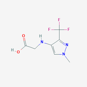 molecular formula C7H8F3N3O2 B2594672 2-[[1-Methyl-3-(trifluoromethyl)pyrazol-4-yl]amino]acetic acid CAS No. 2247207-37-8