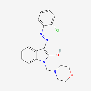 molecular formula C19H19ClN4O2 B2594677 1-(morpholinomethyl)-1H-indole-2,3-dione 3-[N-(2-chlorophenyl)hydrazone] CAS No. 338391-75-6