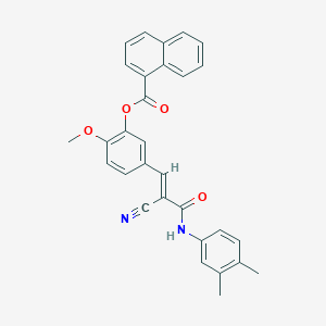 molecular formula C30H24N2O4 B2594689 [5-[(E)-2-cyano-3-(3,4-dimethylanilino)-3-oxoprop-1-enyl]-2-methoxyphenyl] naphthalene-1-carboxylate CAS No. 647036-39-3