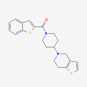 molecular formula C21H22N2OS2 B2594690 benzo[b]thiophen-2-yl(4-(6,7-dihydrothieno[3,2-c]pyridin-5(4H)-yl)piperidin-1-yl)methanone CAS No. 1903892-10-3