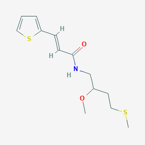 molecular formula C13H19NO2S2 B2594694 (2E)-N-[2-méthoxy-4-(méthylsulfanyl)butyl]-3-(thiophène-2-yl)prop-2-énamide CAS No. 2321342-32-7