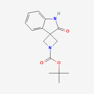 molecular formula C15H18N2O3 B2594698 叔丁基2'-氧代-1',2'-二氢螺[氮杂环丁烷-3,3'-吲哚]-1-羧酸酯 CAS No. 1251001-73-6