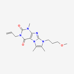molecular formula C17H23N5O3 B2594710 6-(3-Methoxypropyl)-4,7,8-trimethyl-2-prop-2-enylpurino[7,8-a]imidazole-1,3-dione CAS No. 876675-25-1