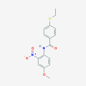 molecular formula C16H16N2O4S B2594741 4-乙基硫代-N-(4-甲氧基-2-硝基苯基)苯甲酰胺 CAS No. 941936-73-8