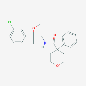 molecular formula C22H26ClNO3 B2594757 N-(2-(3-chlorophenyl)-2-methoxypropyl)-4-phenyltetrahydro-2H-pyran-4-carboxamide CAS No. 1798660-42-0