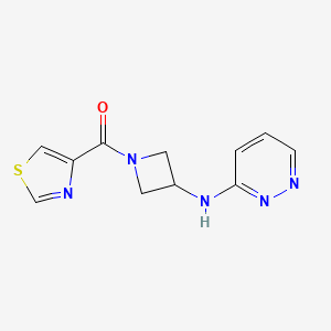 molecular formula C11H11N5OS B2594758 N-[1-(1,3-thiazole-4-carbonyl)azetidin-3-yl]pyridazin-3-amine CAS No. 2097883-29-7