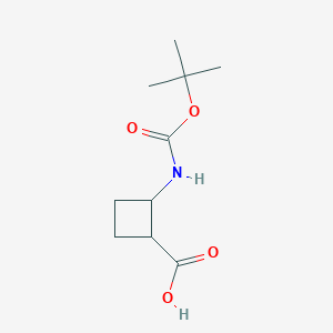 molecular formula C10H17NO4 B2594759 2-{[(叔丁氧基)羰基]氨基}环丁烷-1-羧酸 CAS No. 841202-83-3