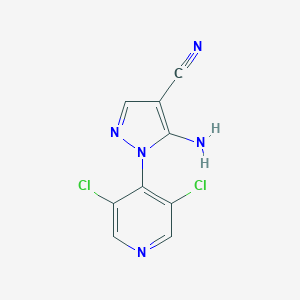 molecular formula C9H5Cl2N5 B259476 5-amino-1-(3,5-dichloropyridin-4-yl)-1H-pyrazole-4-carbonitrile 