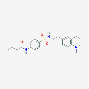 molecular formula C22H29N3O3S B2594765 N-(4-(N-(2-(1-methyl-1,2,3,4-tetrahydroquinolin-6-yl)ethyl)sulfamoyl)phenyl)butyramide CAS No. 946281-78-3
