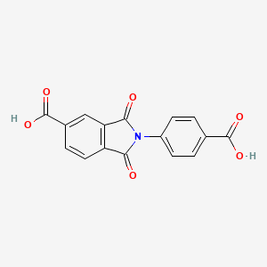 molecular formula C16H9NO6 B2594767 2-(4-Carboxyphenyl)-1,3-dioxoisoindoline-5-carboxylic acid CAS No. 7702-03-6