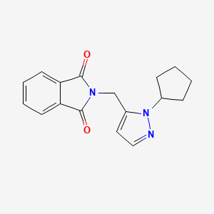 molecular formula C17H17N3O2 B2594770 2-((1-Cyclopentyl-1H-pyrazol-5-yl)methyl)isoindoline-1,3-dione CAS No. 1384856-35-2