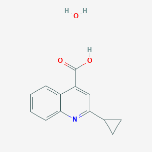 molecular formula C13H13NO3 B2594777 2-Cyclopropyl-4-quinolinecarboxylic acid hydrate CAS No. 1982213-91-1