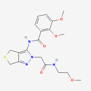 molecular formula C19H24N4O5S B2594782 2,3-dimethoxy-N-(2-(2-((2-methoxyethyl)amino)-2-oxoethyl)-4,6-dihydro-2H-thieno[3,4-c]pyrazol-3-yl)benzamide CAS No. 1105203-82-4