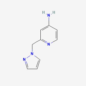 molecular formula C9H10N4 B2594783 2-[(1H-吡唑-1-基)甲基]吡啶-4-胺 CAS No. 1541829-45-1