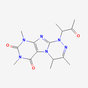 molecular formula C15H20N6O3 B2594785 3,4,7,9-tetramethyl-1-(3-oxobutan-2-yl)-7,9-dihydro-[1,2,4]triazino[3,4-f]purine-6,8(1H,4H)-dione CAS No. 898409-82-0