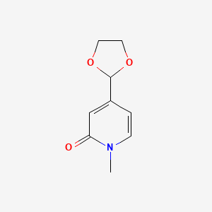molecular formula C9H11NO3 B2594789 4-(1,3-Dioxolan-2-yl)-1-methylpyridin-2(1H)-one CAS No. 109442-34-4