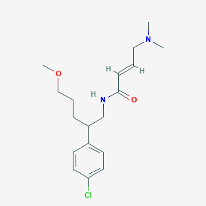 molecular formula C18H27ClN2O2 B2594790 (E)-N-[2-(4-Chlorophenyl)-5-methoxypentyl]-4-(dimethylamino)but-2-enamide CAS No. 2411335-80-1