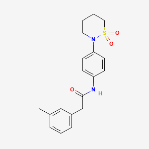 molecular formula C19H22N2O3S B2594799 N-[4-(1,1-dioxothiazinan-2-yl)phenyl]-2-(3-methylphenyl)acetamide CAS No. 941940-42-7