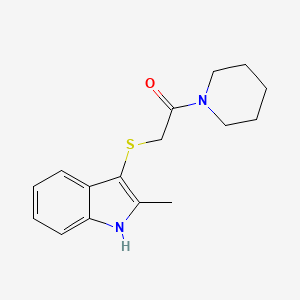 molecular formula C16H20N2OS B2594802 2-[(2-甲基-1H-吲哚-3-基)硫烷基]-1-哌啶-1-基乙酮 CAS No. 536701-68-5