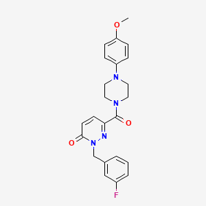 molecular formula C23H23FN4O3 B2594813 2-(3-氟苄基)-6-(4-(4-甲氧基苯基)哌嗪-1-羰基)嘧啶-3(2H)-酮 CAS No. 1040662-99-4