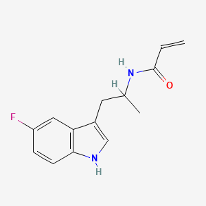 molecular formula C14H15FN2O B2594816 N-[1-(5-Fluoro-1H-indol-3-yl)propan-2-yl]prop-2-enamide CAS No. 2361657-22-7
