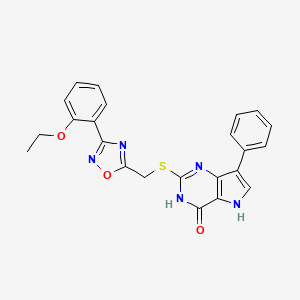 molecular formula C23H19N5O3S B2594817 2-(((3-(2-乙氧苯基)-1,2,4-恶二唑-5-基)甲基)硫代)-7-苯基-3H-吡咯并[3,2-d]嘧啶-4(5H)-酮 CAS No. 1031619-54-1