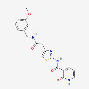 molecular formula C19H18N4O4S B2594821 N-(4-(2-((3-methoxybenzyl)amino)-2-oxoethyl)thiazol-2-yl)-2-oxo-1,2-dihydropyridine-3-carboxamide CAS No. 946336-38-5