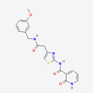 molecular formula C19H18N4O4S B2594821 N-(4-(2-((3-Methoxybenzyl)amino)-2-oxoethyl)thiazol-2-yl)-2-oxo-1,2-dihydropyridin-3-carboxamid CAS No. 946336-38-5