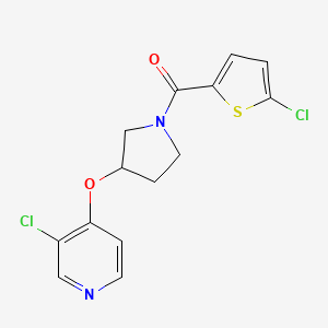 molecular formula C14H12Cl2N2O2S B2594825 (3-((3-Chloropyridin-4-yl)oxy)pyrrolidin-1-yl)(5-chlorothiophen-2-yl)methanone CAS No. 2034555-88-7