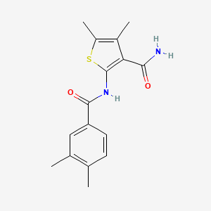 molecular formula C16H18N2O2S B2594826 2-(3,4-Dimethylbenzamido)-4,5-dimethylthiophene-3-carboxamide CAS No. 544460-26-6