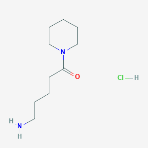 molecular formula C10H21ClN2O B2594834 5-Amino-1-(piperidin-1-yl)pentan-1-one hydrochloride CAS No. 2089277-39-2