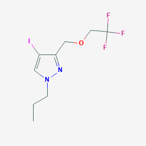 molecular formula C9H12F3IN2O B2594836 4-iodo-1-propyl-3-[(2,2,2-trifluoroethoxy)methyl]-1H-pyrazole CAS No. 1856095-75-4