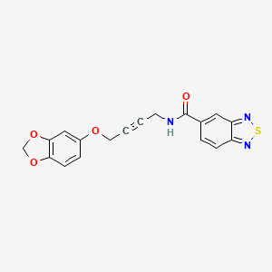 molecular formula C18H13N3O4S B2594840 N-(4-(benzo[d][1,3]dioxol-5-yloxy)but-2-yn-1-yl)benzo[c][1,2,5]thiadiazole-5-carboxamide CAS No. 1448073-14-0