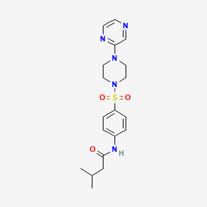 molecular formula C19H25N5O3S B2594843 3-methyl-N-(4-((4-(pyrazin-2-yl)piperazin-1-yl)sulfonyl)phenyl)butanamide CAS No. 1049549-77-0