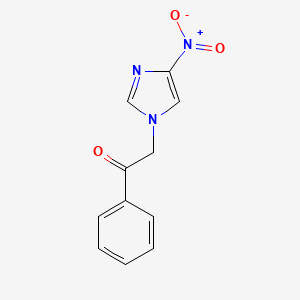molecular formula C11H9N3O3 B2594848 2-(4-nitro-1H-imidazol-1-yl)-1-phenylethanone CAS No. 91323-17-0