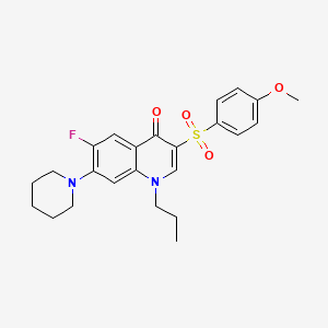 molecular formula C24H27FN2O4S B2594849 6-fluoro-3-[(4-methoxyphenyl)sulfonyl]-7-piperidin-1-yl-1-propylquinolin-4(1H)-one CAS No. 892773-46-5