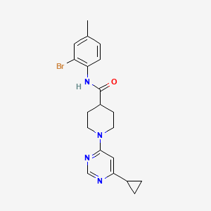 molecular formula C20H23BrN4O B2594859 N-(2-溴-4-甲基苯基)-1-(6-环丙基嘧啶-4-基)哌啶-4-甲酰胺 CAS No. 1798458-71-5