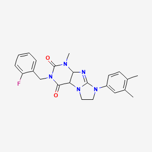 molecular formula C23H22FN5O2 B2594888 8-(3,4-dimethylphenyl)-3-[(2-fluorophenyl)methyl]-1-methyl-1H,2H,3H,4H,6H,7H,8H-imidazo[1,2-g]purine-2,4-dione CAS No. 872842-99-4