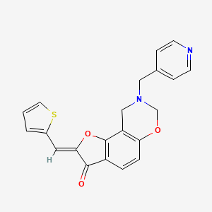 molecular formula C21H16N2O3S B2594894 (Z)-8-(pyridin-4-ylmethyl)-2-(thiophen-2-ylmethylene)-8,9-dihydro-2H-benzofuro[7,6-e][1,3]oxazin-3(7H)-one CAS No. 951946-27-3