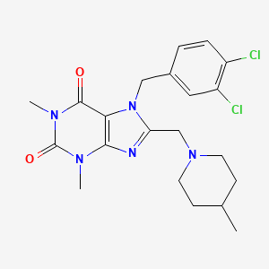 7-[(3,4-Dichlorophenyl)methyl]-1,3-dimethyl-8-[(4-methylpiperidin-1-yl)methyl]purine-2,6-dione