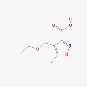 molecular formula C8H11NO4 B2594908 4-(Ethoxymethyl)-5-methyl-1,2-oxazole-3-carboxylic acid CAS No. 934107-59-2